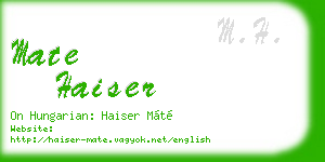 mate haiser business card